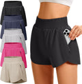 High Waisted Women's Running Shorts with Zipper Pockets - Breathable