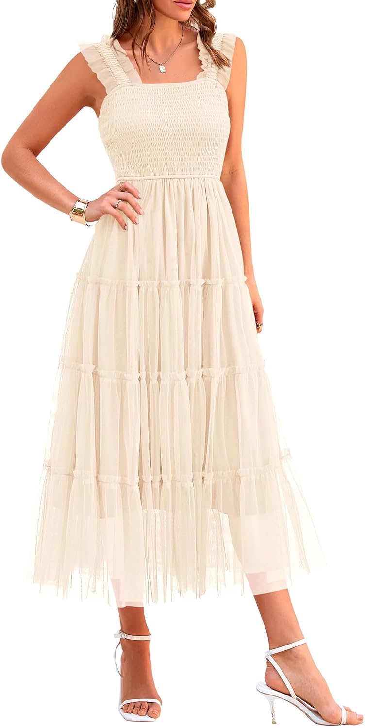 PRETTYGARDEN Women's Summer Tulle Midi Dress for Every Occasion