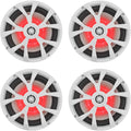 Rockville RKL80MW 8in 900 Watt Marine Boat Speakers with LEDs - Clear