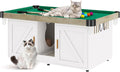 Cat Litter Box Enclosure with Game Area - Dual-Cat Hidden Litter