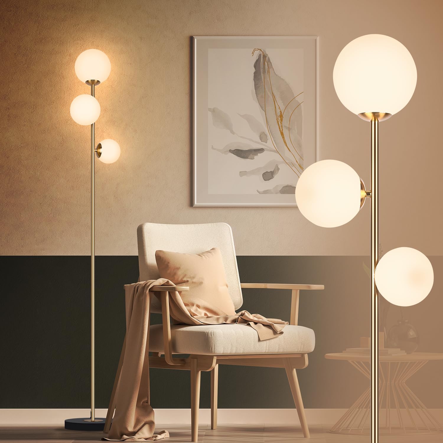3 Globe Vintage Floor Lamp for Elegant Home Decor and Lighting