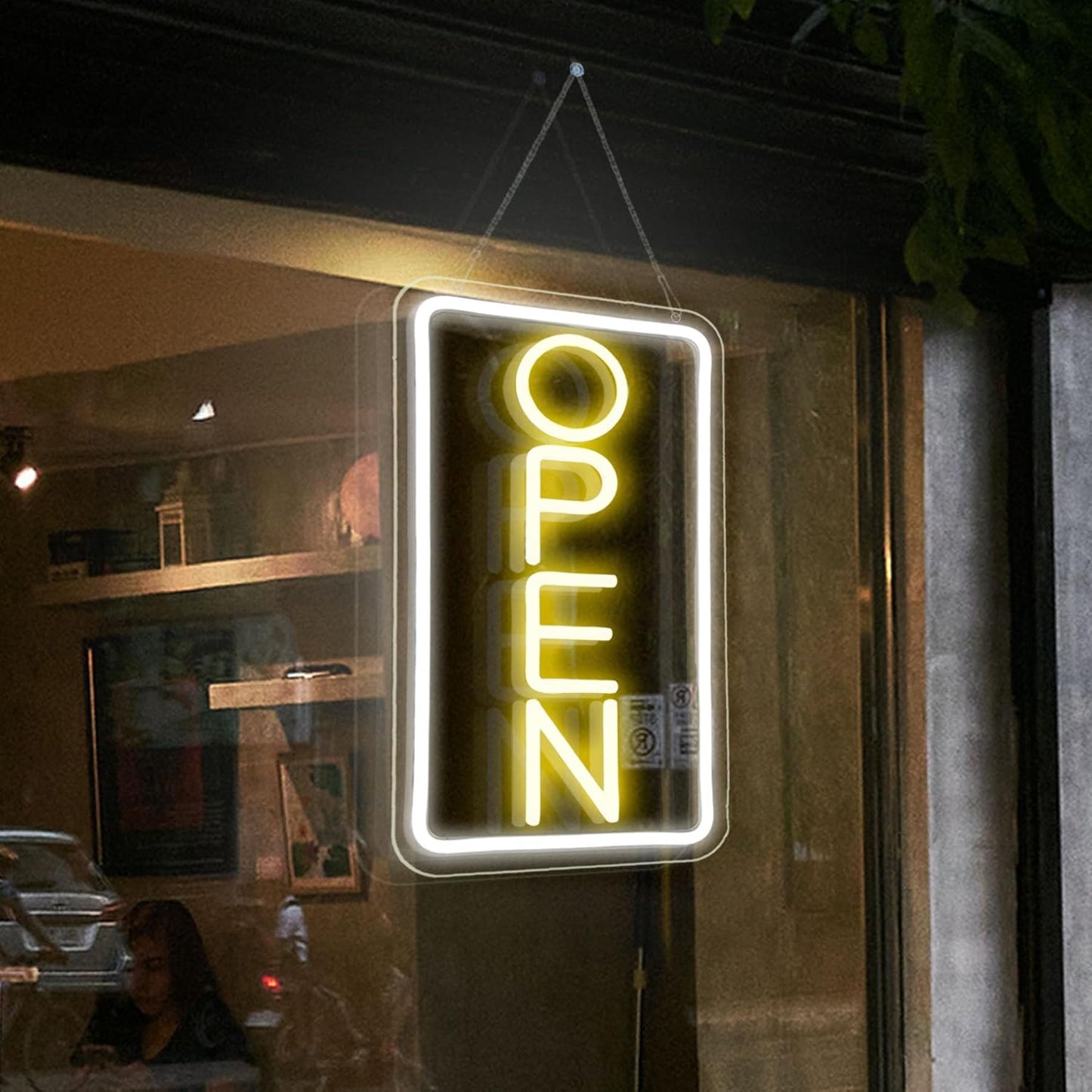 Neon Open Sign for Business with Open/Closed Hour Sign Set