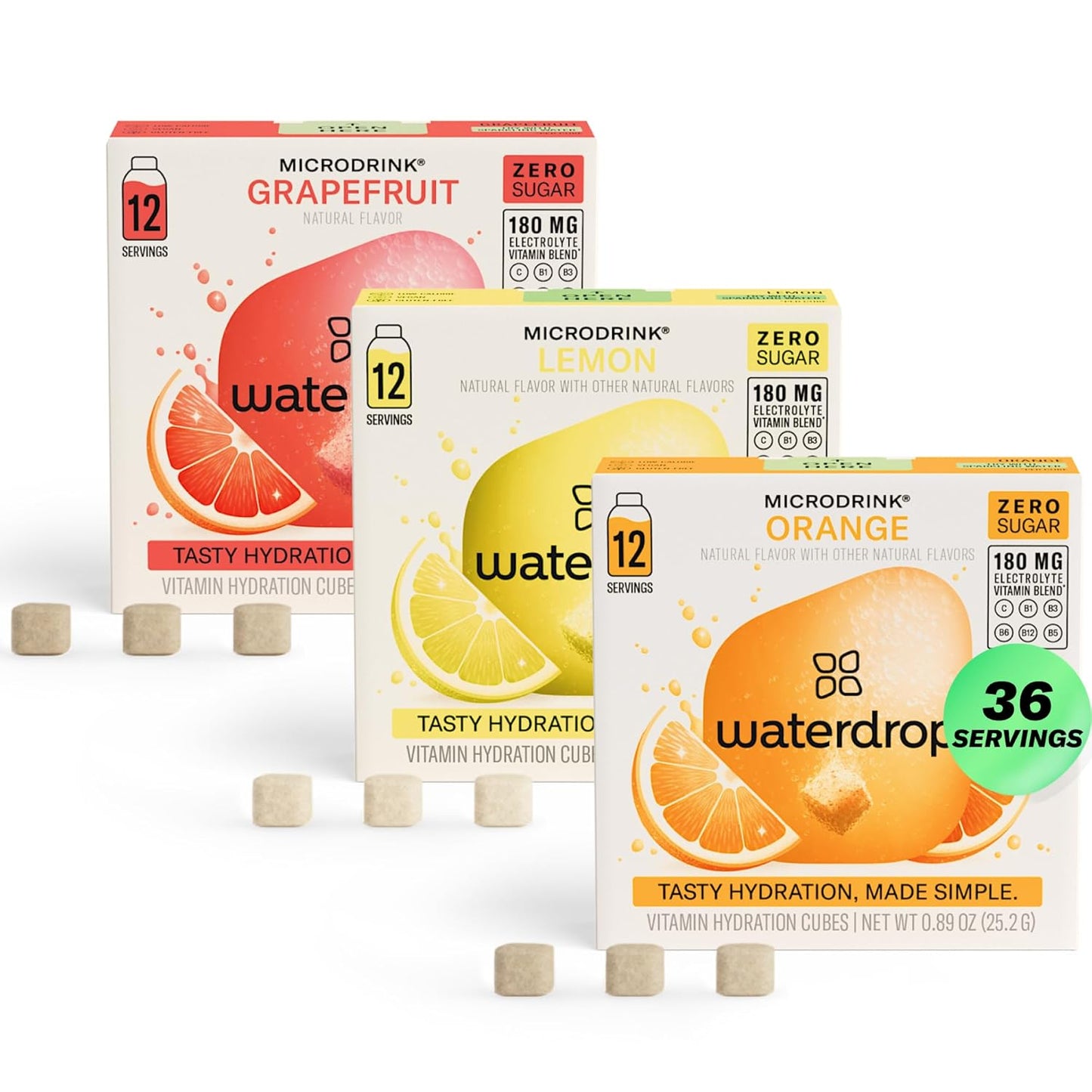 Waterdrop Hydration Cubes with Vitamin C for Refreshing Taste