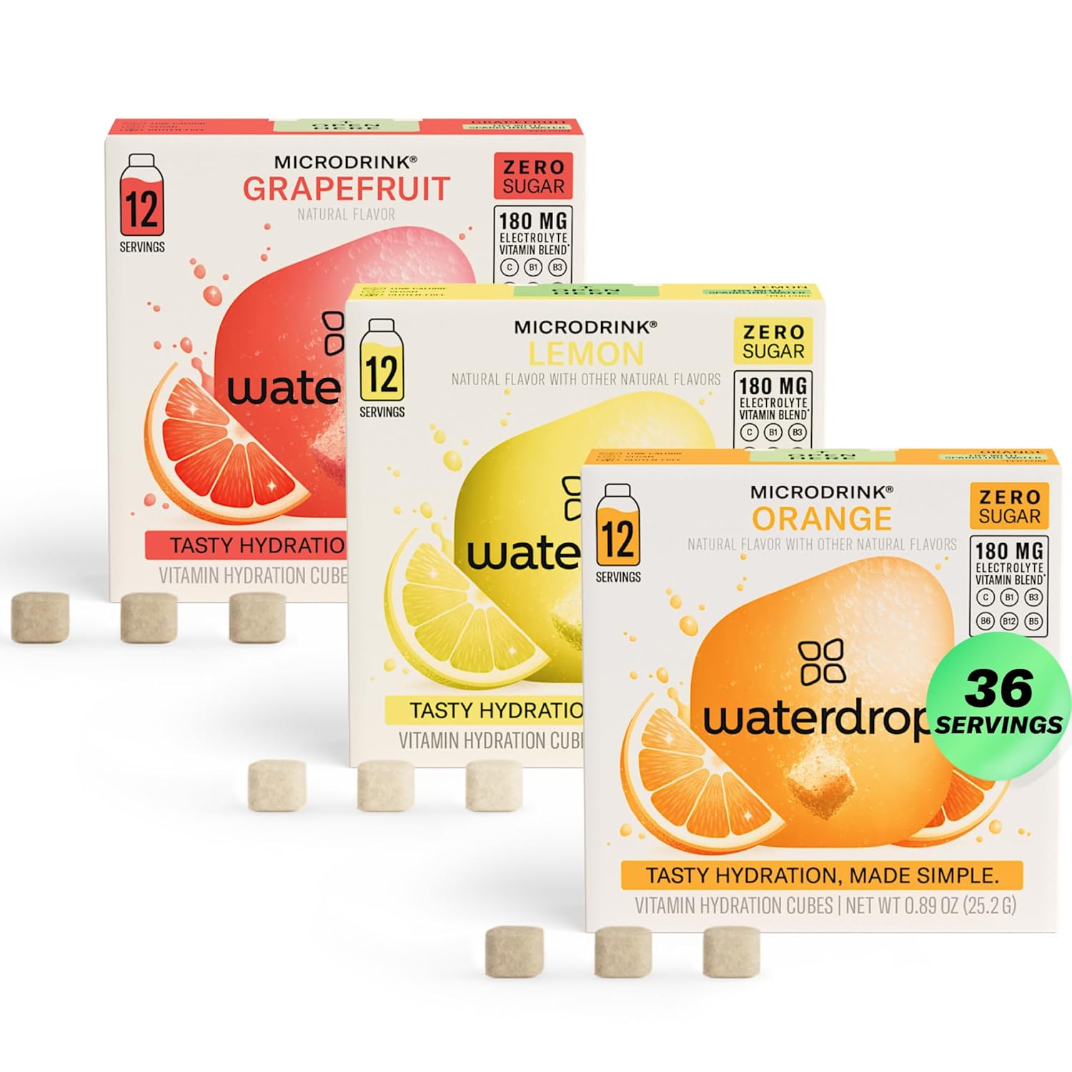 Waterdrop Hydration Cubes with Vitamin C for Refreshing Taste