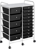 Yaheetech 15-Drawer Rolling Storage Cart - Mobile Organizer for Crafts