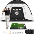 Golf Net with Heavy-Duty Hitting Mat 10x7ft Practice Net