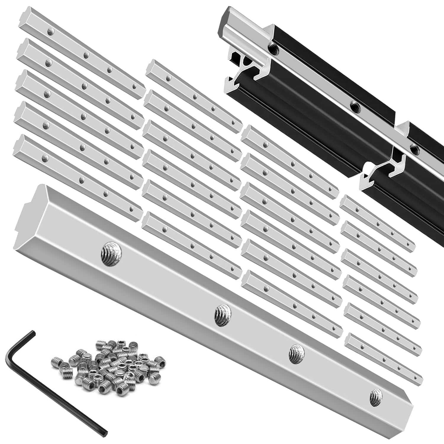 24pcs 4040 Extrusion Straight Connector Joining Plate Bracket