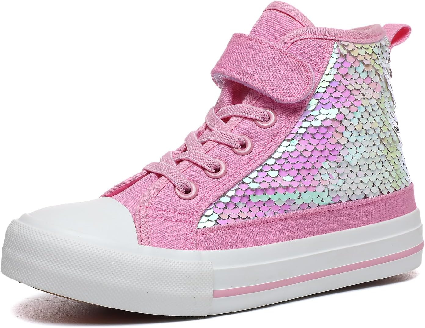 Zoroadke Kids Sparkle Sequins High Top Casual Shoes for Fun