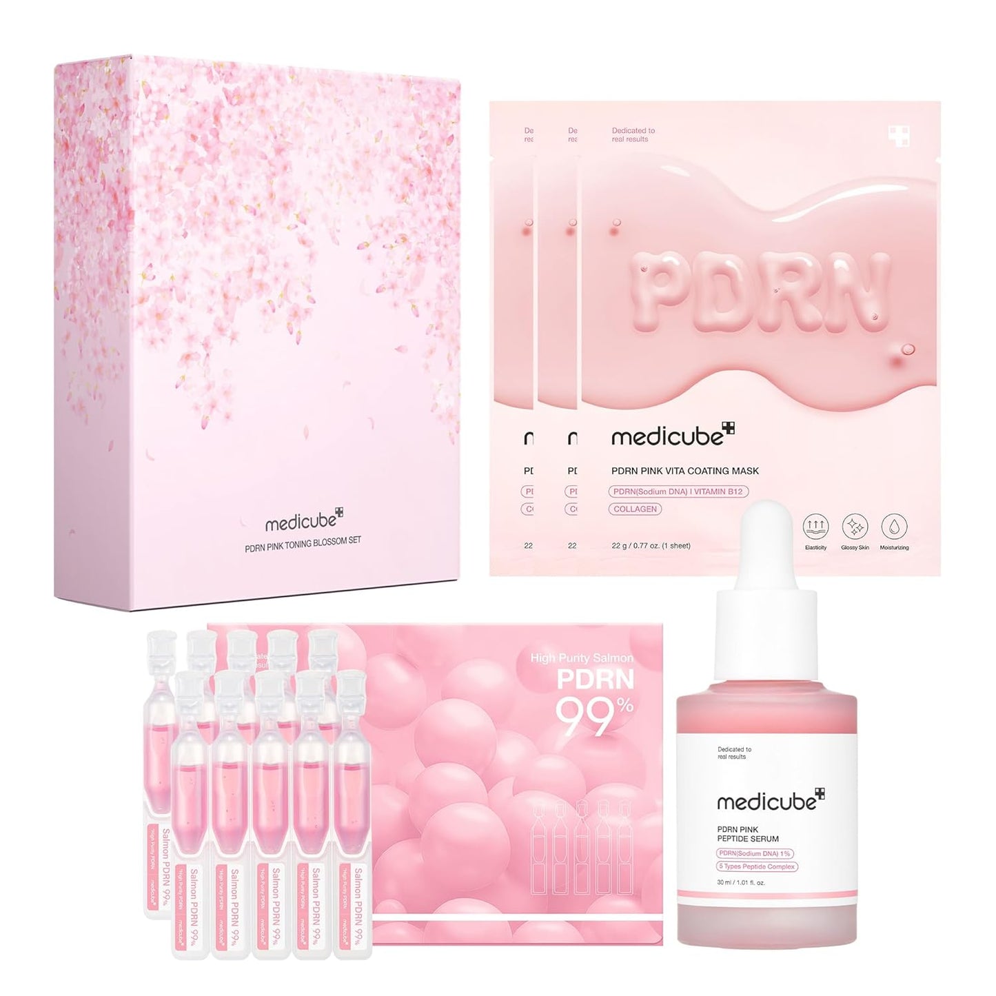 Medicube Pink PDRN Trio Gift Set for Hydrating Glow Skin