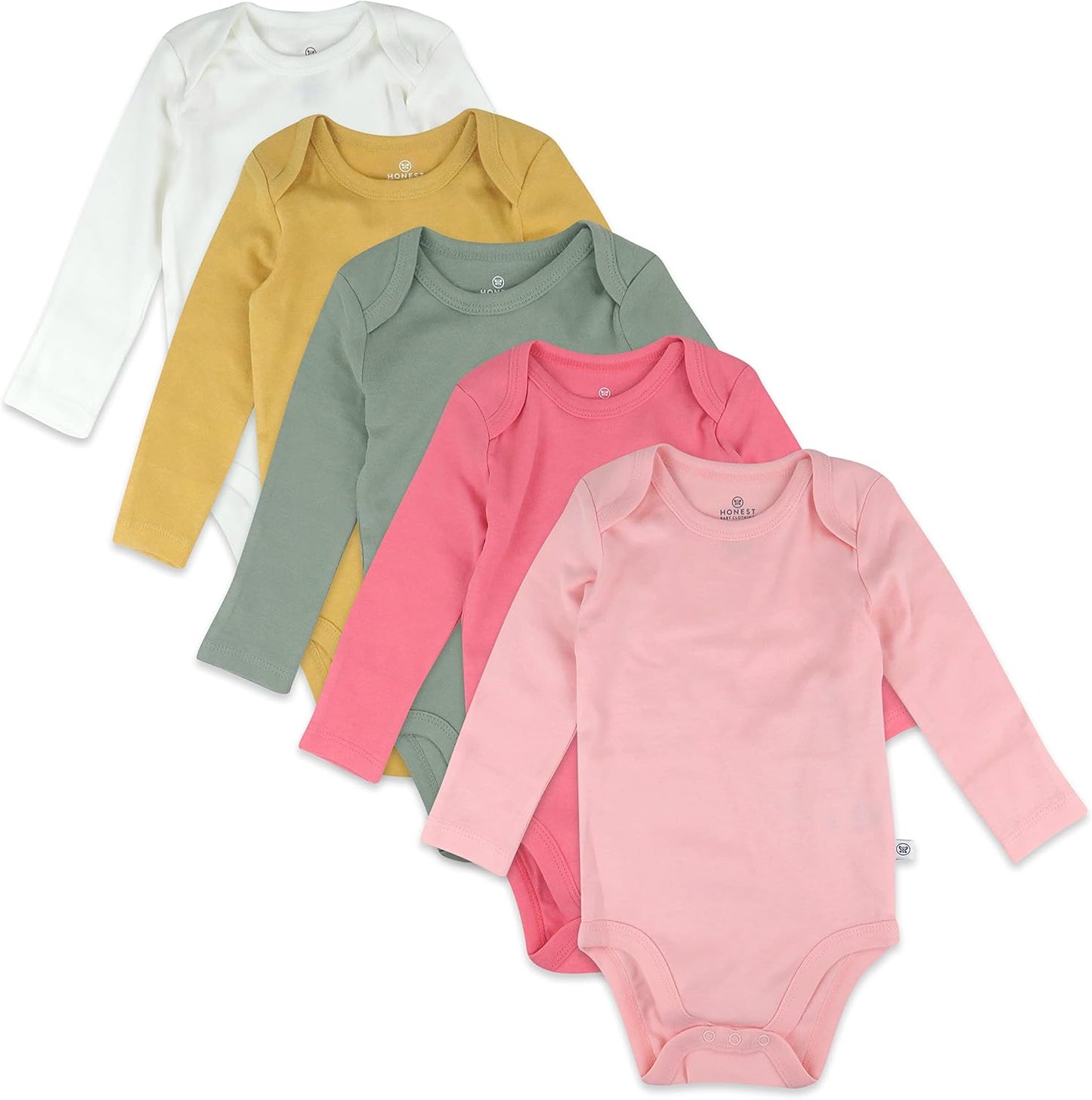 5-Pack Long Sleeve Bodysuits for Infant Girls - Organic Cotton