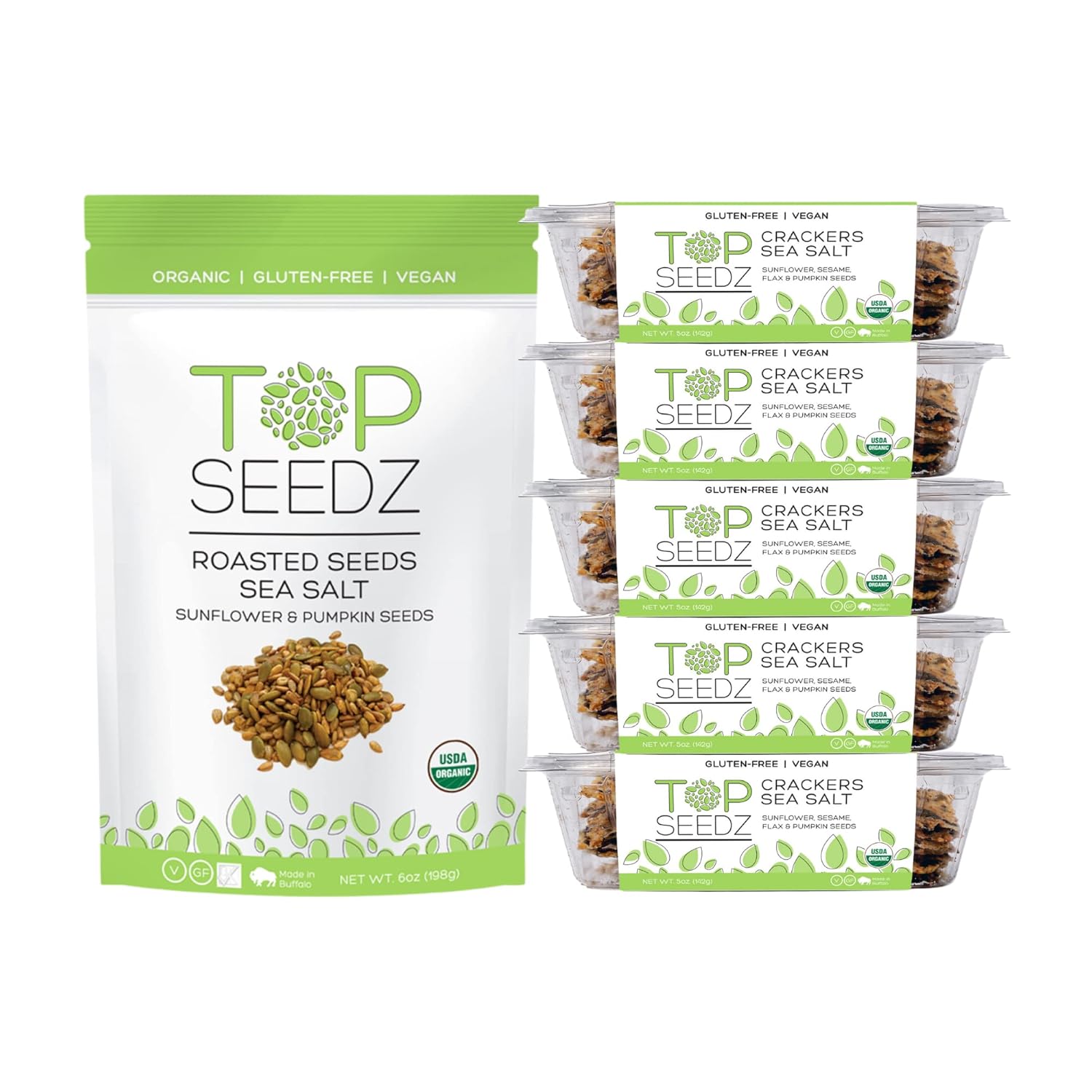 Top Seedz Deluxe Organic Gluten Free Vegan Seed Crackers Bundle