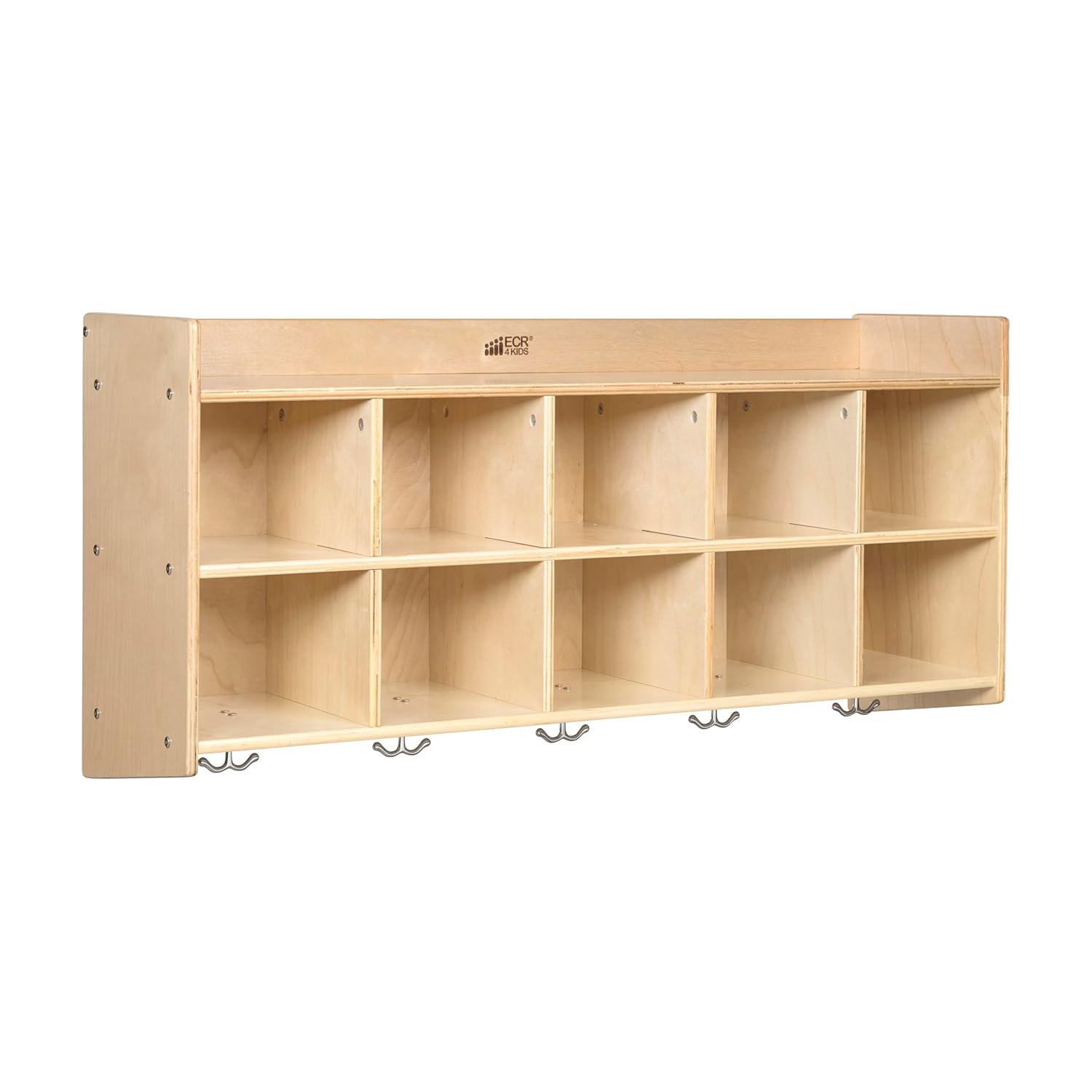 ECR4Kids 10-Section Hanging Coat Locker for Classroom Storage