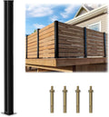 45 in Aluminium Alloy Fence Post 1 Pack Matte Black - Durable Privacy