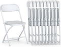 9 PACK White Foldable Plastic Chair - Space Saving Folding Seating