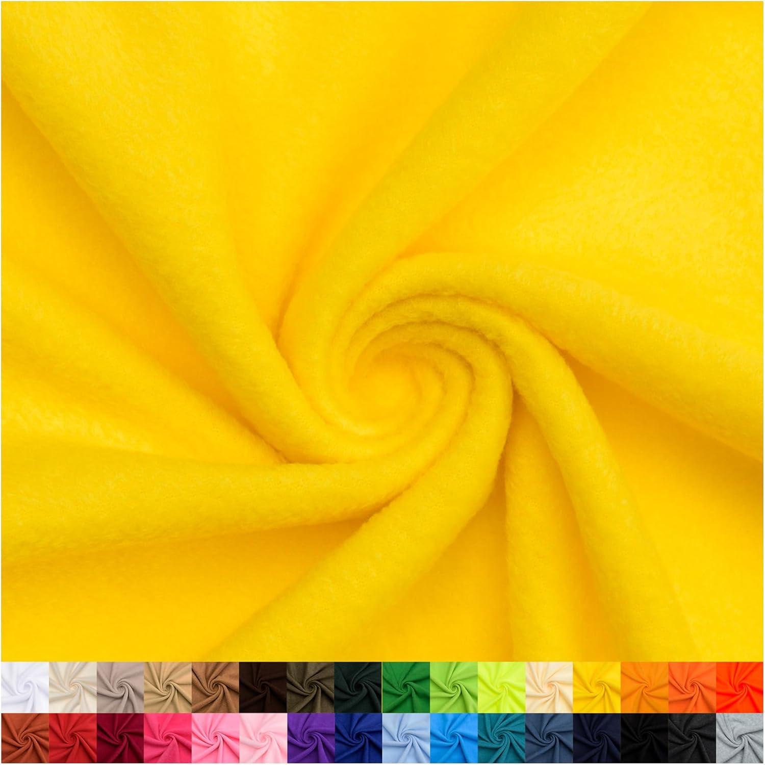Canary Yellow Solid Fleece Fabric - 20 Yards Bolt for Sewing