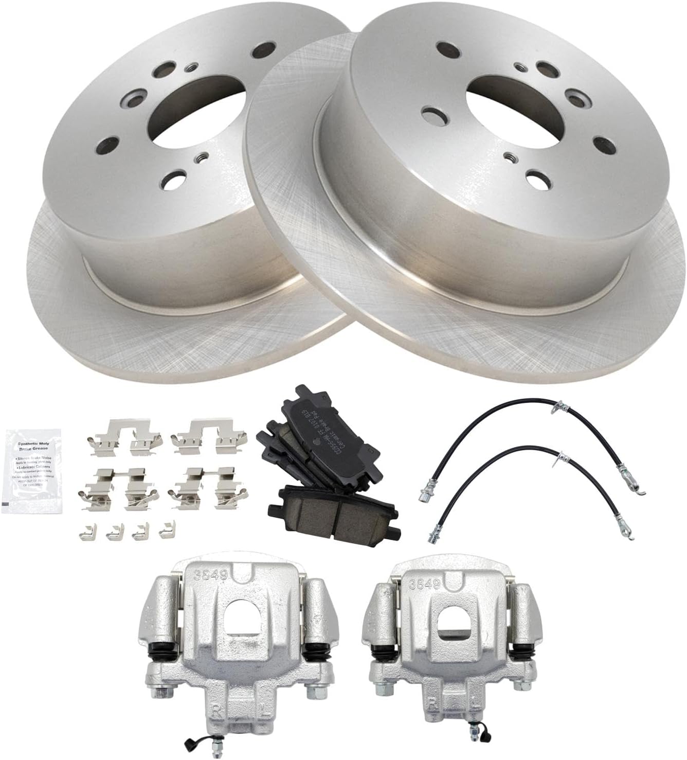 TRQ Rear Brake Pad & Rotor Kit for 2004-2007 Toyota Highlander