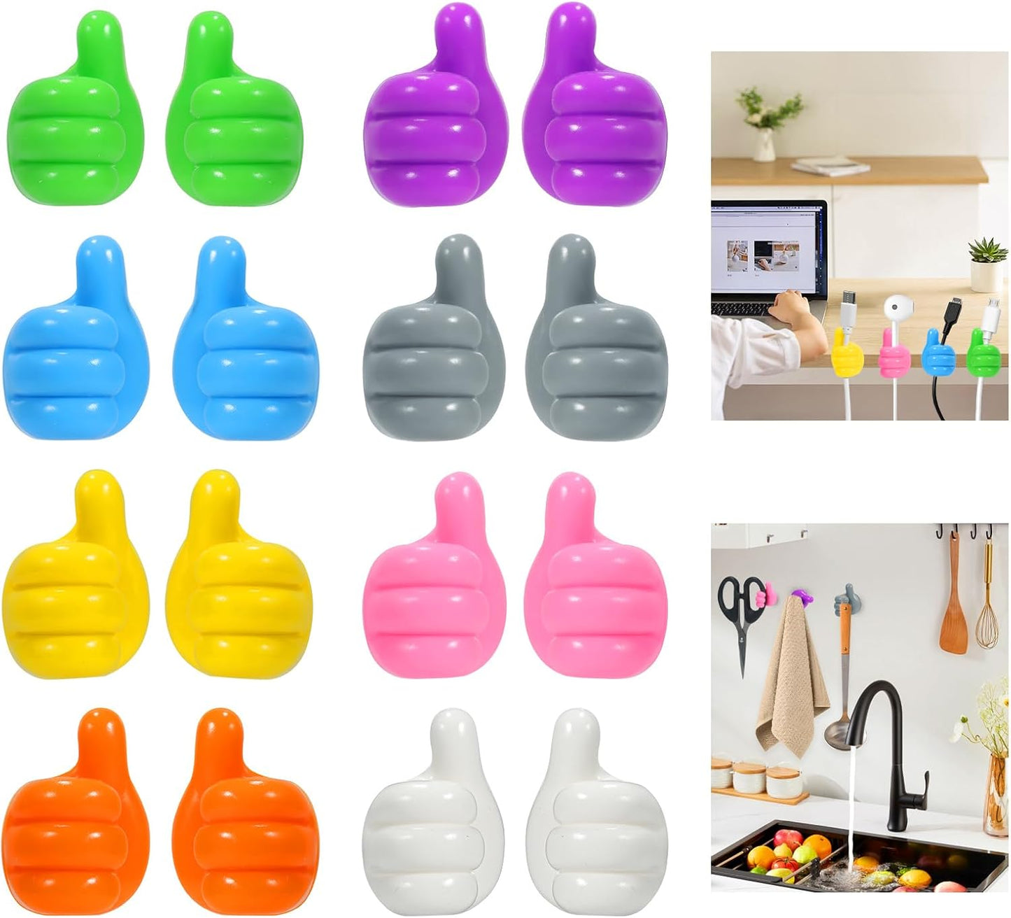 Multipurpose Silicone Wall Hooks Set - 32 PCS Organization Solution