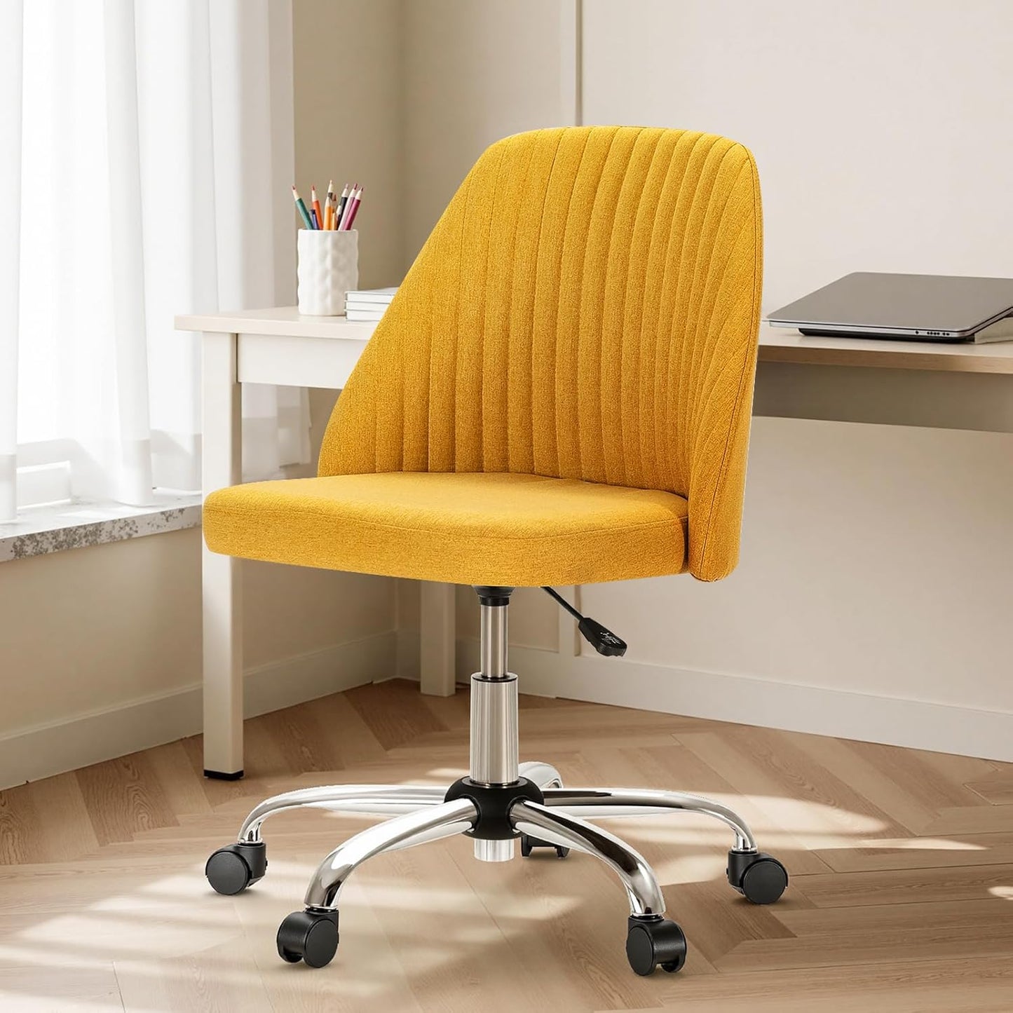 DUMOS Comfy Desk Chair with Wheels for Home and Office Use