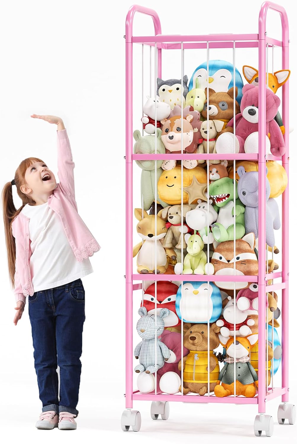 Stuffed Animal Storage Zoo Cage for Kids - Heavy Duty Organizer