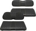 Golf Cart Front and Rear Seat Covers Waterproof Vinyl - 4PCS Black
