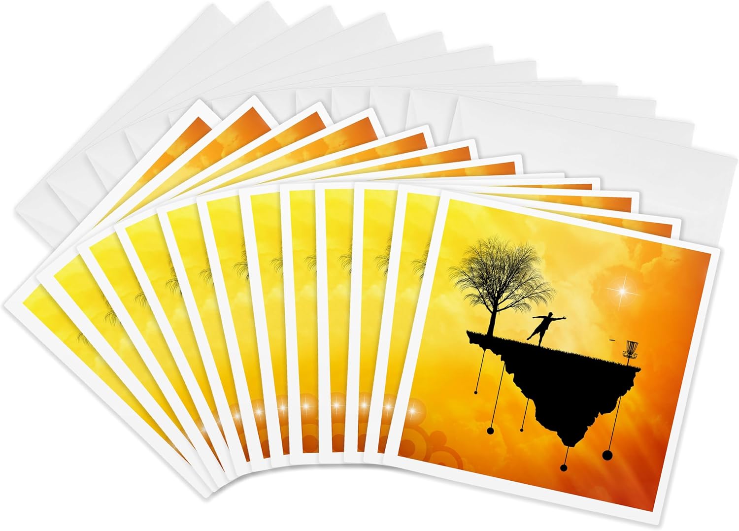 3dRose Disc Golf Greeting Cards - Eco-Friendly Design - 12 Pack