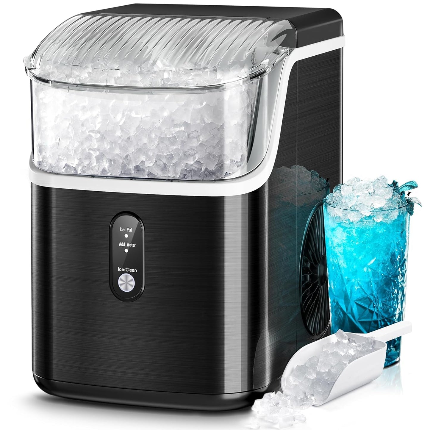 Kismile Nugget Ice Maker: Portable Countertop Ice Machine