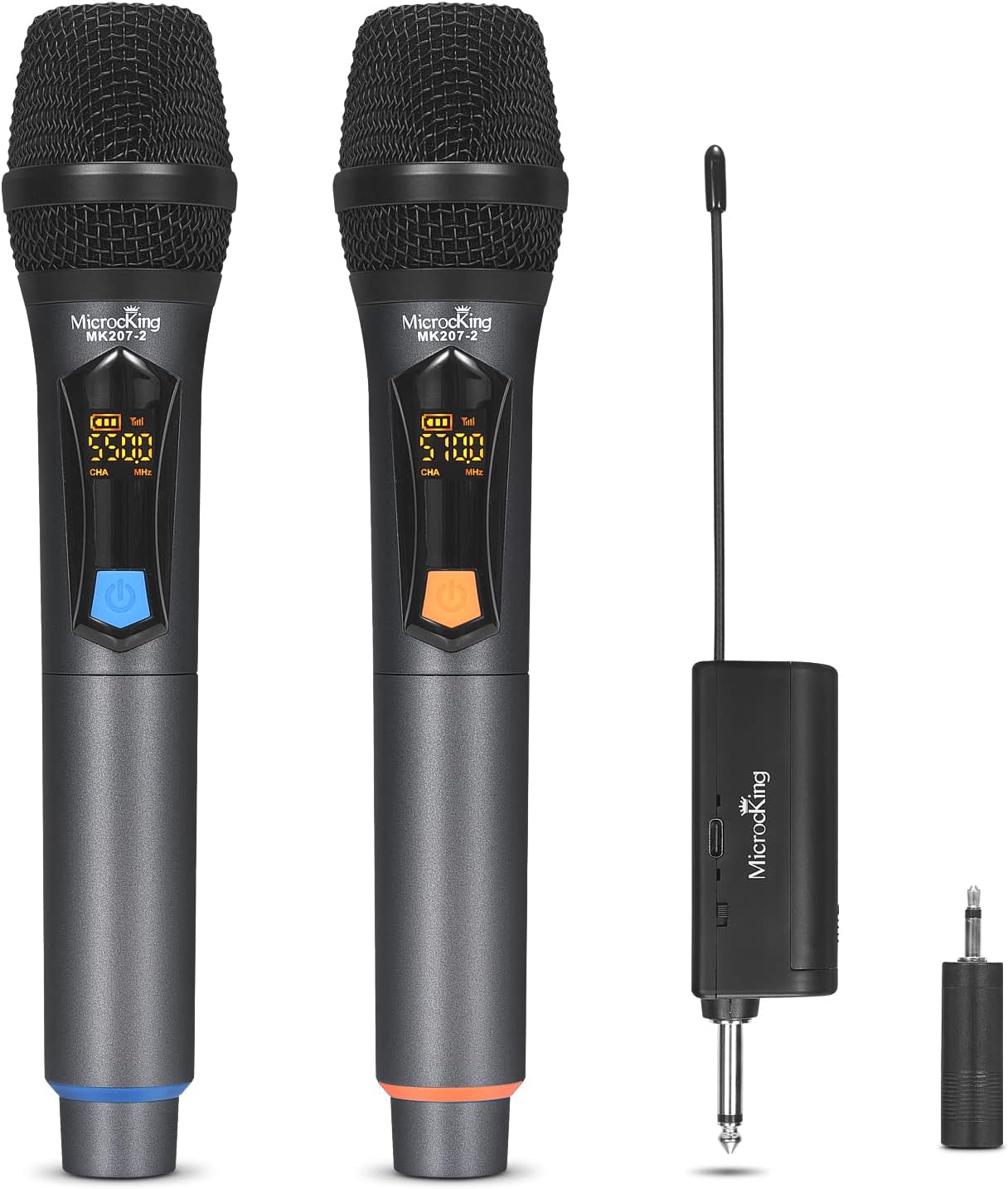 Wireless Dynamic Mic: UHF Metal Handheld, Auto Connect, 200FT Range