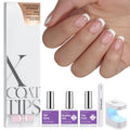 XCOATTIPS French Nails Extra Short Square Tips - All-in-One Gel Kit