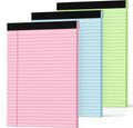 Legal Pads 8.5 x 11 Colored Note Pads 3 Pack - Wide Ruled Pink