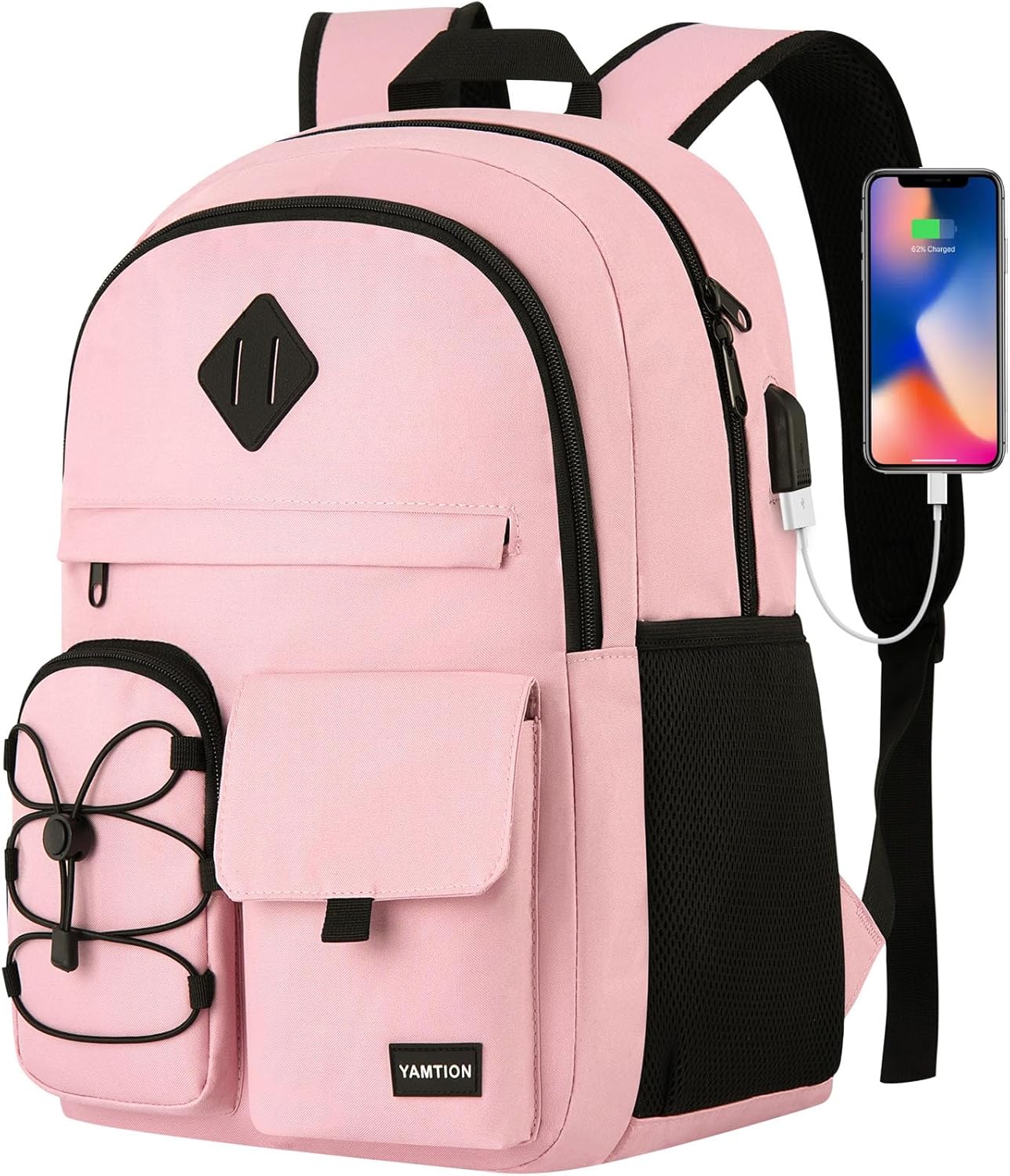 School Backpack for Girls with USB Port and Large Capacity