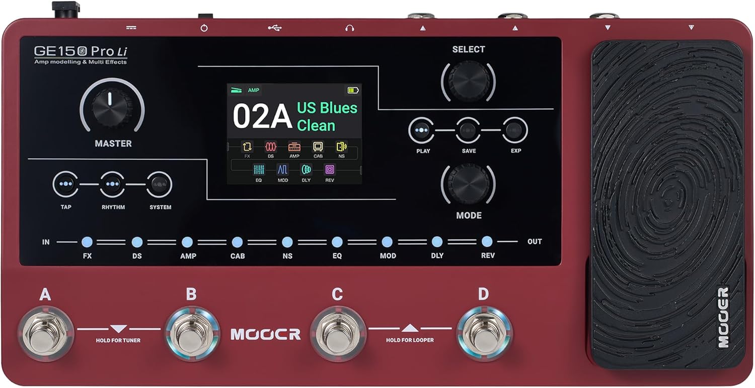 MOOER GE150 Pro Li Guitar Amp Modelling Multi Effects Pedal