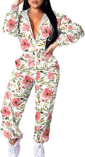 Women's Pullover Hoodies Tracksuit Set - Lightweight Zip Jacket & High