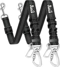 SlowTon Dog Seatbelt 2 Pack - Adjustable Bungee Car Leash for Travel