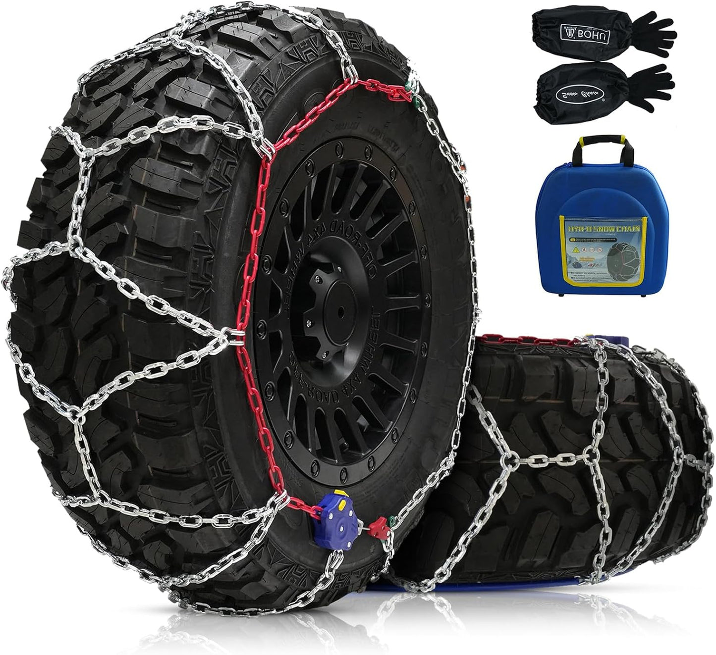DEDC Tire Chains for Pickup Trucks - Quick Fit Snow Traction
