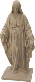 Virgin Mary Statue 34in - Natural Sandstone Look, Lightweight