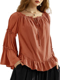 Elegant Boho Off Shoulder Bell Sleeve Tops for Women