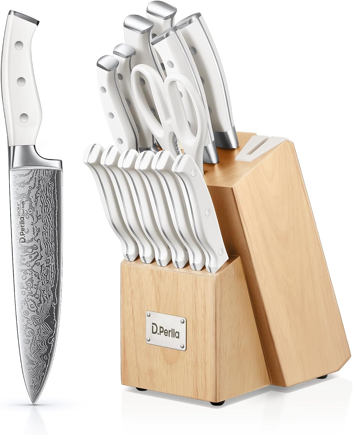 Knife Set with Block - 15 Pieces High Carbon Stainless Steel