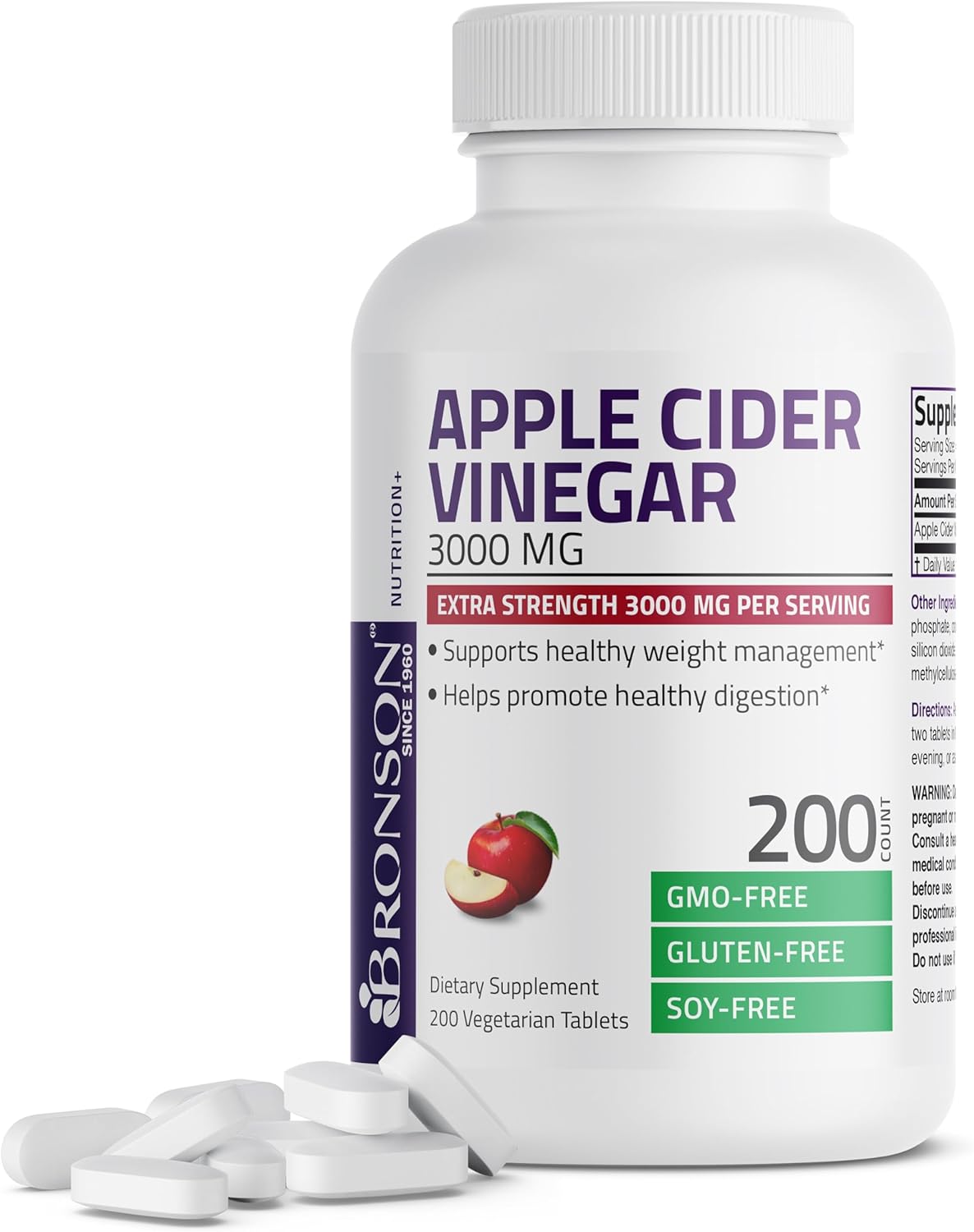 Potent Apple Cider Vinegar Tabs - 3000 MG Strength