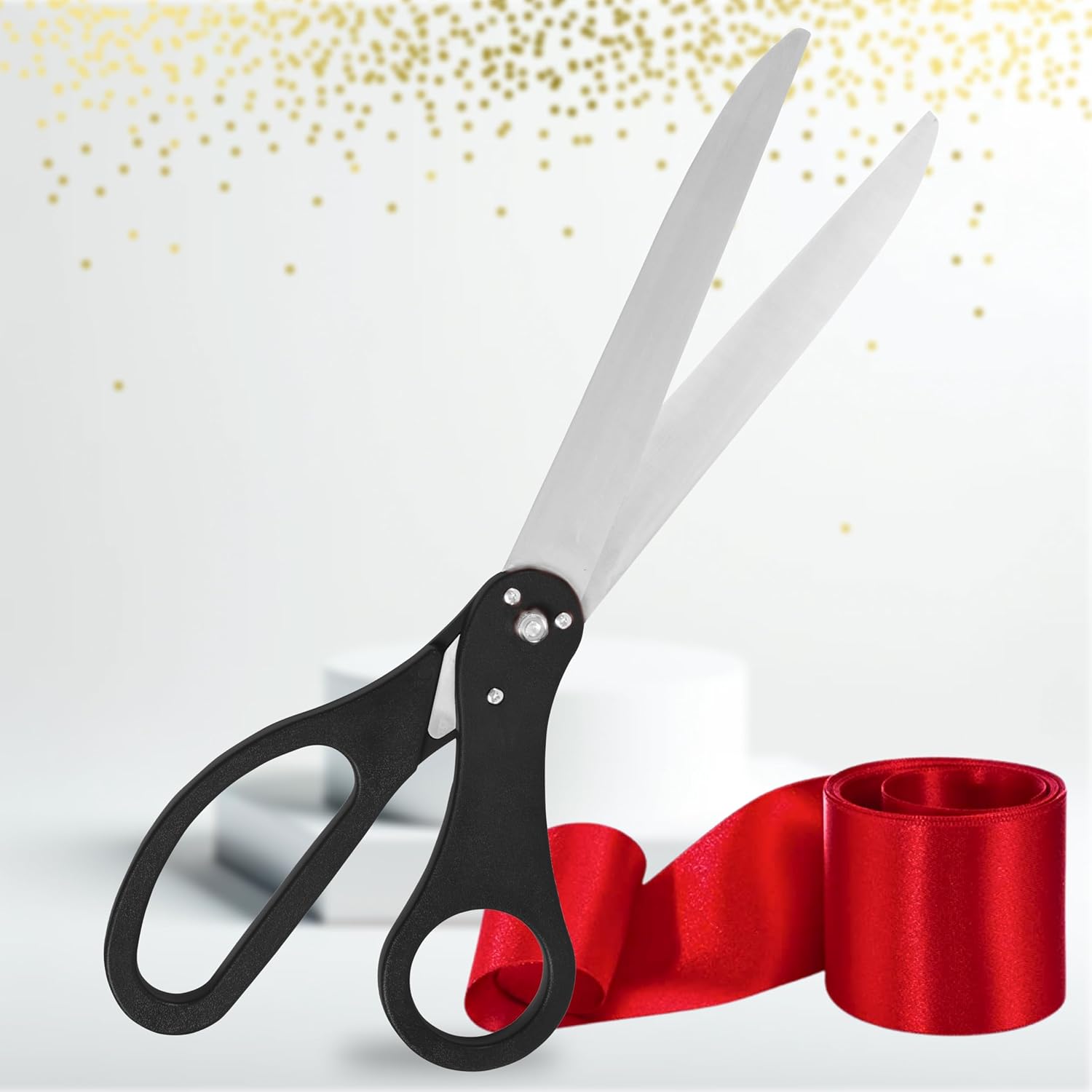 Giant Ribbon Cutting Ceremony Kit with 25 Inch Scissors and Ribbon