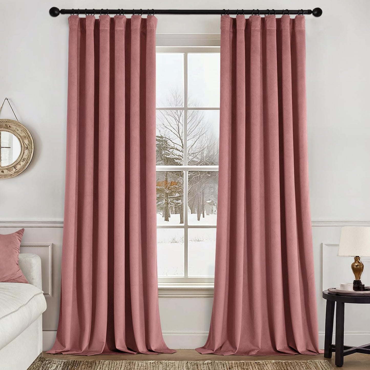 MIULEE Velvet Curtains 108 Inches Length for Elegant Living Room