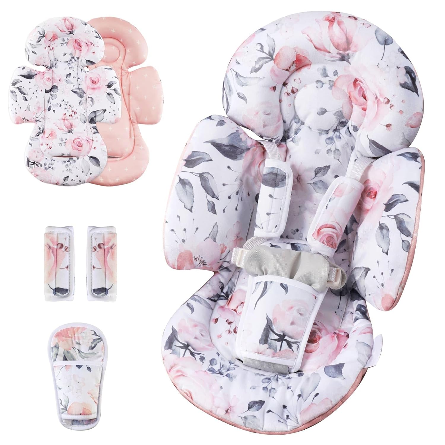 Newborn Support for Mamaroo & Graco Swings - Pink Floral
