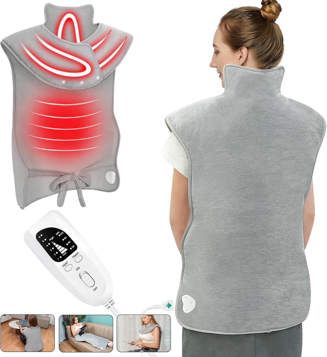 Extra-Large Heating Pad for Back Pain Relief and Comfort