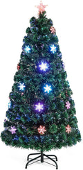 Goplus 5ft Pre-Lit Fiber Optic Christmas Tree for Holiday Decor