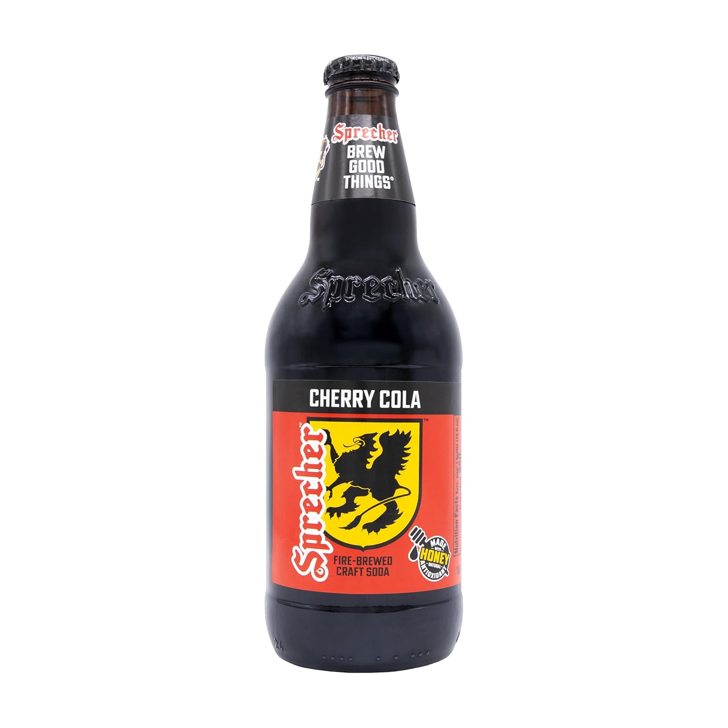 Sprecher Cherry Cola Soda 12 Pack of 16 fl oz Glass Bottles