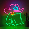 Cowboy Toad Neon Sign Frog LED Neon Light - Dimmable USB Art