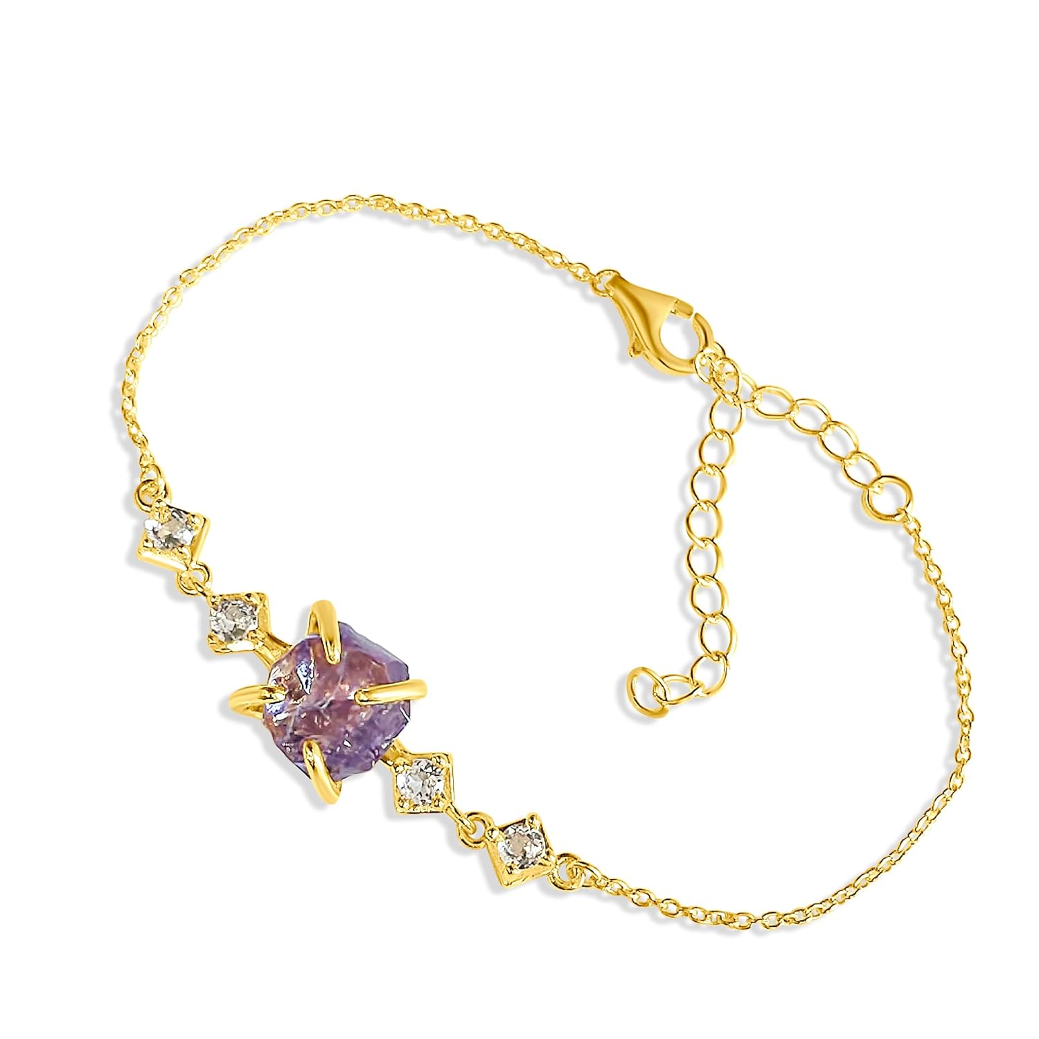 Raw Color Changing Alexandrite Chain Bracelet for Her Gift