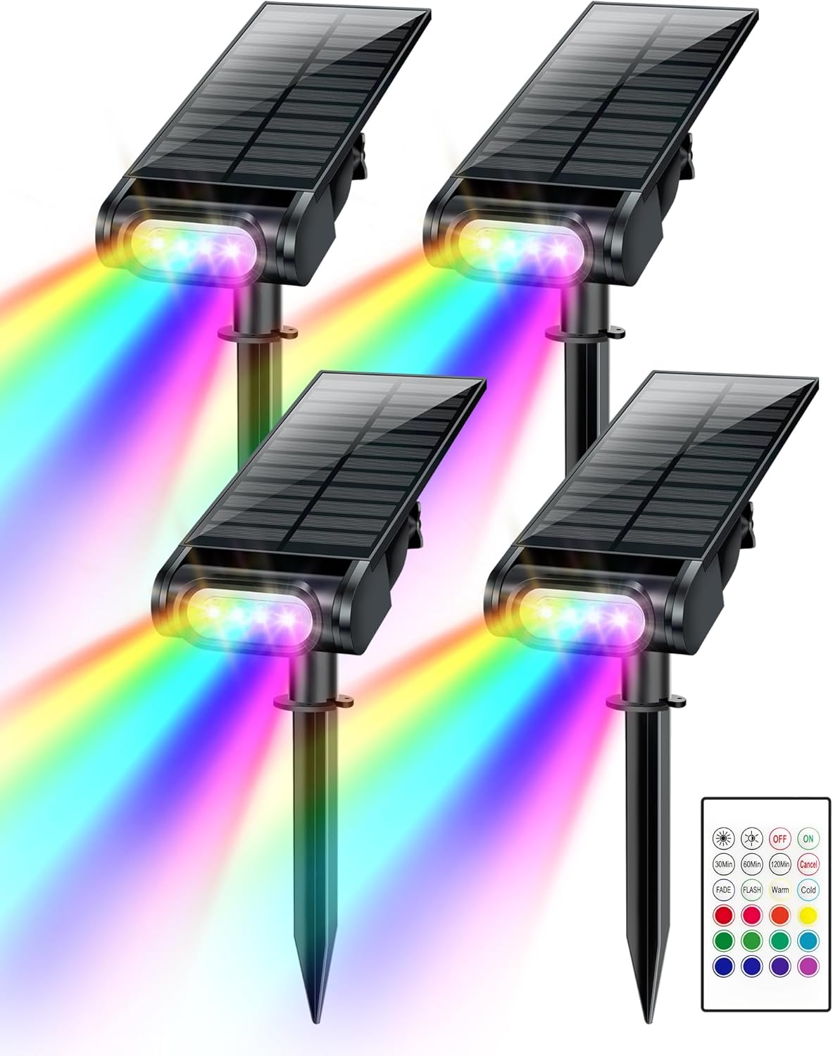 Solar Spot Lights Outdoor with Remote Control for Gardens