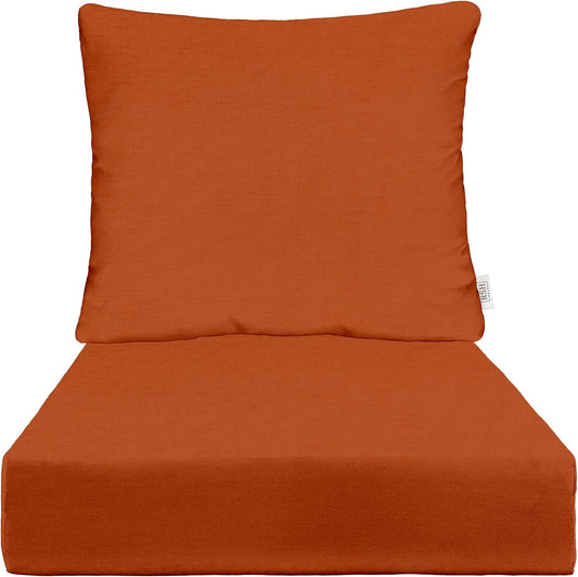 Sunbrella Deep Seating Cushion Set for Outdoor Chairs | Canvas Rust