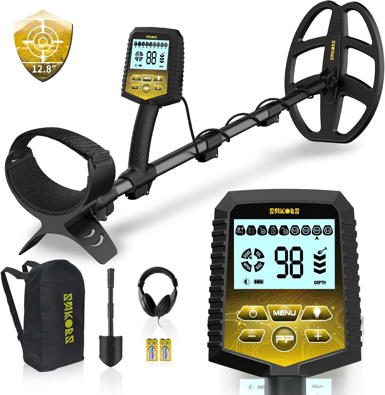 SAKOBS Metal Detector for Adults with 11in Waterproof Coil
