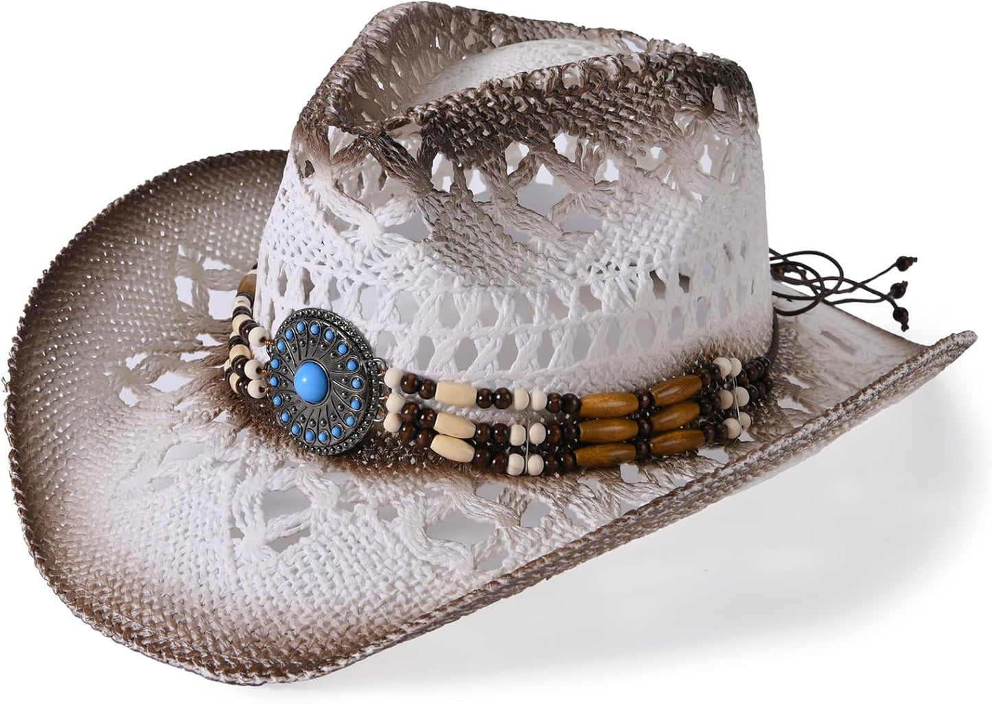 Stylish Straw Cowboy Hat for Men and Women with Wide Brim